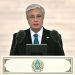 Tokayev Attends Flag Raising Ceremony on State Symbols Day